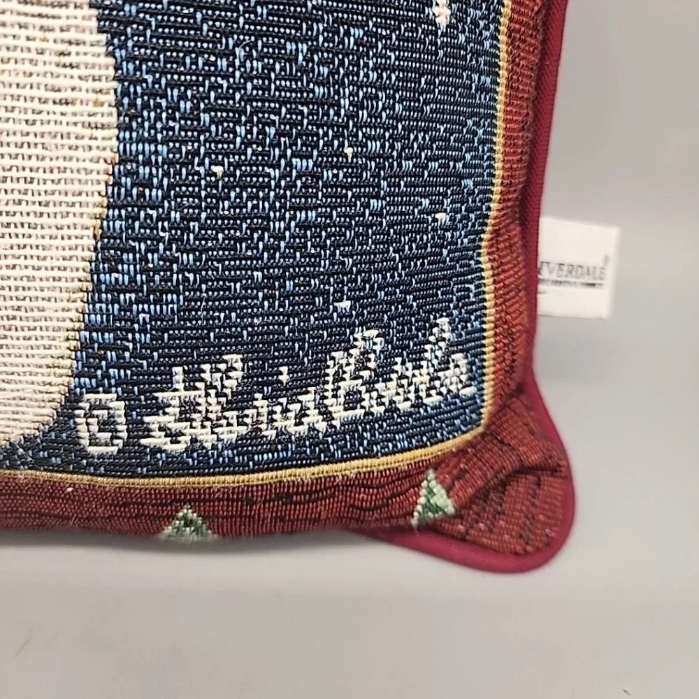 Riverdale Gloria Star Of Wonder Snowman Tapestry Pillow Christmas 16x12